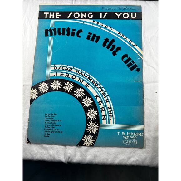 Vintage Sheet Music 1932 The Song Is You Music In The Air Oscar Hammerstein Kern - Picture 1 of 2